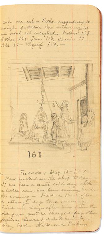 (MAINE.) William H. Harris. Charmingly illustrated diary of a young man in rural Maine.